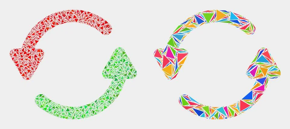 Vector Refresh Arrows Mosaic Icon of Triangle Elements 스톡 일러스트