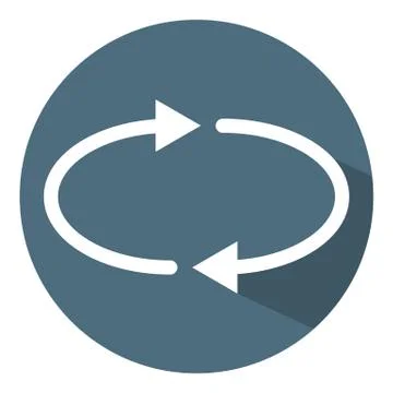 Vector Refresh, Reload, Repeat Icon. White Circle Arrows. Vector illustration. Stock Illustration