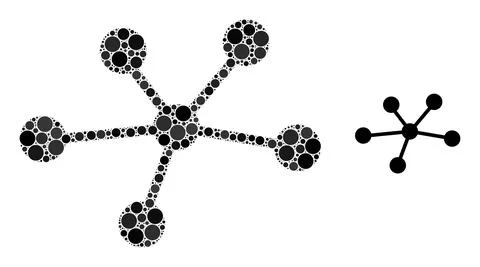 Vector Relatiions Collage of Dots Illustrazione stock