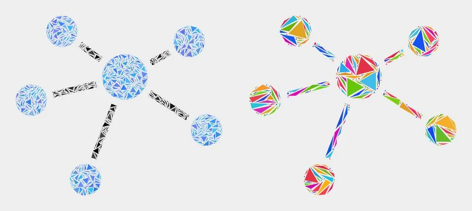 Vector Relation Links Mosaic Icon of Triangle Elements 스톡 일러스트