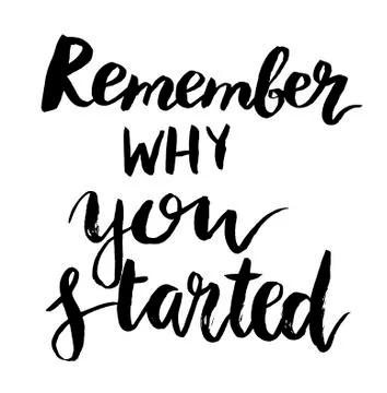Vector Remember why you started lettering. Hand painted card for design or Stock Illustration