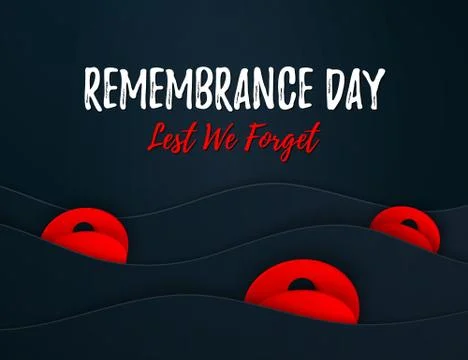 Vector Remembrance Day web layered banner. Paper cut Red Poppy flower 스톡 일러스트