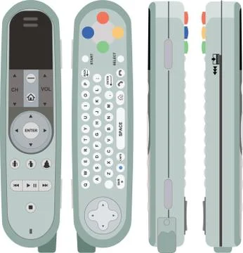 Vector of Remote from different angle, isolated on white background. Stock Illustration