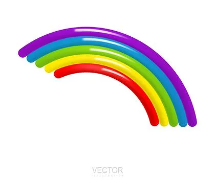 Vector render colorful rainbow arch. Realistic 3d design cartoon style for ho Stock Illustration