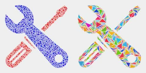 Vector Repair Tools Mosaic Icon of Triangle Items Stockillustratie