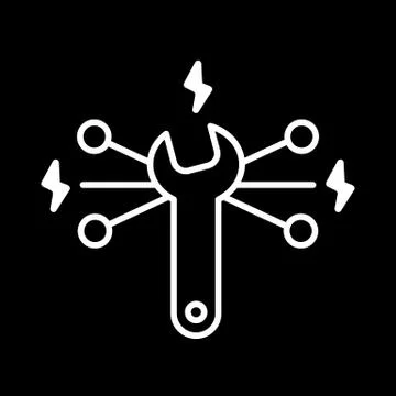 Vector Repair vector Icon. Wrench symbol. Flat contour icon isolated on black 스톡 일러스트