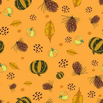 Vector repeat pattern autumn season background design Stock Illustration