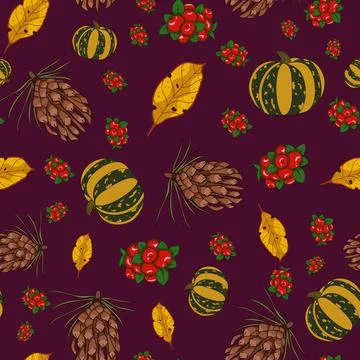Vector repeat pattern of autumn season, background illustration Illustrazione stock