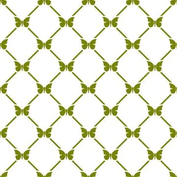 Vector repeat seamless geometric pattern with butterflies. White butterflies on 스톡 일러스트