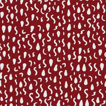 Vector repeat seamless pattern with abstract dots and line.White and red colors. Illustrazione stock