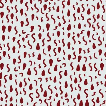 Vector repeat seamless pattern with abstract dots and line.White and red colors. Illustrazione stock
