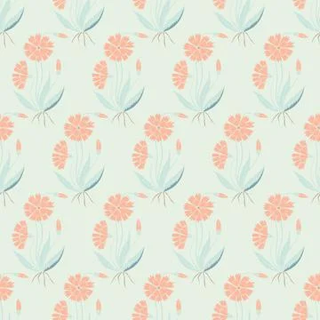 Vector repeat seamless pattern with carnations. Stock Illustration