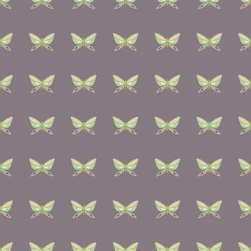 Vector repeat seamless pattern with colorful butterflies. Stock Illustration