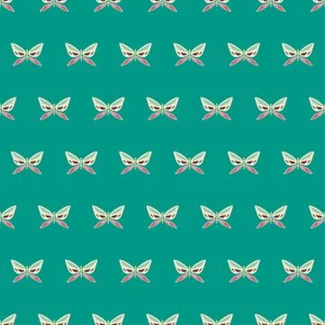 Vector repeat seamless pattern with colorful butterflies. Stock Illustration