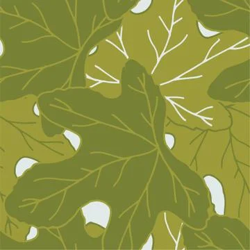 Vector repeat seamless pattern with fig leaves. Stock Illustration