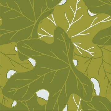 Vector repeat seamless pattern with green fig leaves. Stock Illustration