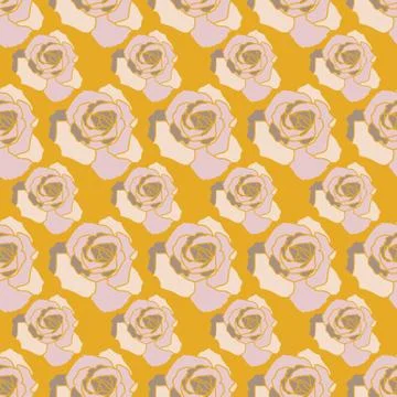 Vector repeat seamless pattern with roses. Stock Illustration