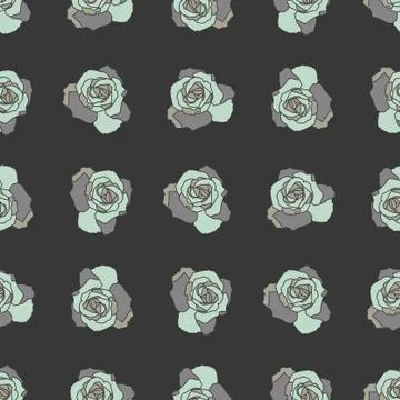 Vector repeat seamless pattern with roses. Stock Illustration