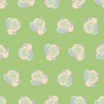 Vector repeat seamless pattern with roses. Stock Illustration