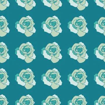 Vector repeat seamless pattern with roses. Stock Illustration
