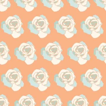 Vector repeat seamless pattern with roses. Stock Illustration