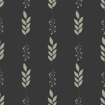 Vector repeat seamless pattern with small flowers and leaves. Stock Illustration