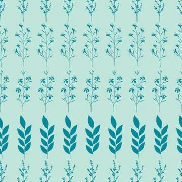 Vector repeat seamless pattern with small flowers and leaves. 스톡 일러스트