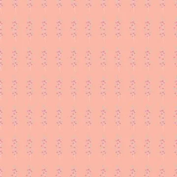 Vector repeat seamless pattern with small flowers and leaves. Stock Illustration