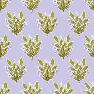 Vector repeat seamless pattern with small bouquet flowers. Stock Illustration