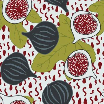 Vector repeat seamless pattern with sweet figs. Illustrazione stock