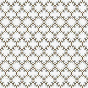 Vector repeat seamless pattern with tiles, geranium flowers . Stock Illustration