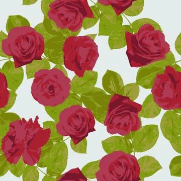 Vector repeat seamless pattern with yellow roses. Stock Illustration