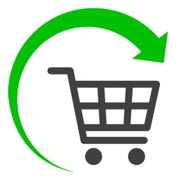 Vector Repeat Shopping Cart Flat Icon Symbol Stock Illustration