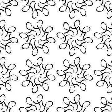 Vector repeating seamless pattern. Hand drawn decorative elements . Symmetrical Stock Illustration