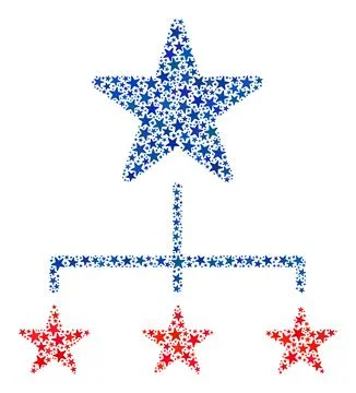 Vector Replication Diagram Mosaic of Stars in American Democratic Colors Stock Illustration