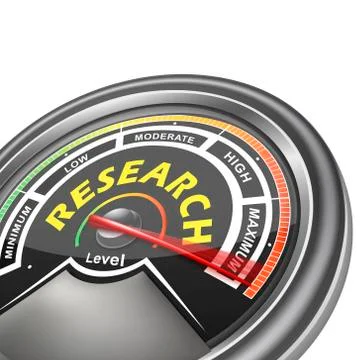 Vector research conceptual meter indicator Stock Illustration