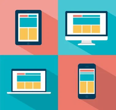 Vector responsive web design concept illustration Stock Illustration