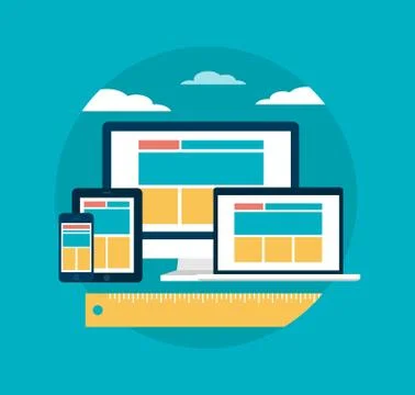 Vector responsive web design concept illustration Stock Illustration