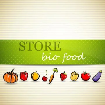 Vector restaurant menu design with fruit and vegetables Stock Illustration