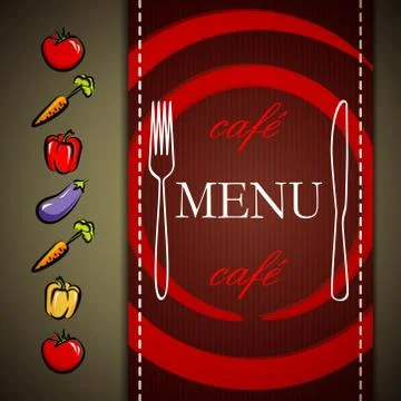 Vector restaurant menu design with  vegetables Stock Illustration
