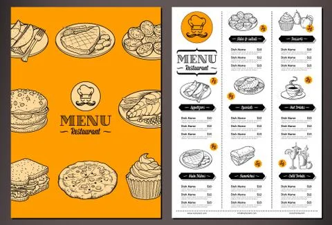 Vector Restaurant  Menu Stock Illustration