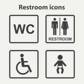 Vector restroom icons Stock Illustration