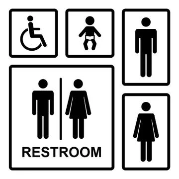 Vector restroom icons set Stock Illustration