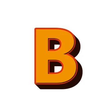 Vector Retro 3D Font with shadow LETTER B Stock Illustration