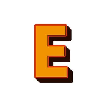 Vector Retro 3D Font with shadow LETTER Stock Illustration