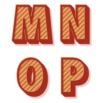 Vector retro alphabet Stock Illustration