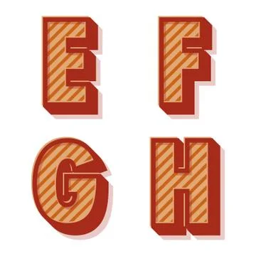 Vector retro alphabet Stock Illustration