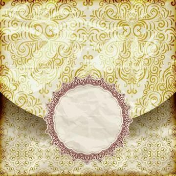 Vector retro background with vintage frame for your text Stock Illustration