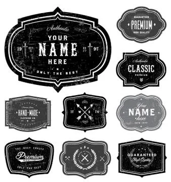 Vector retro badge template set Иллюстрация