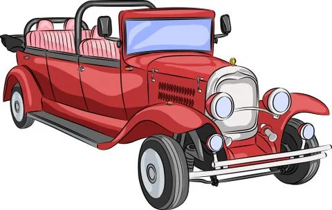 Vector retro car. 库存插图